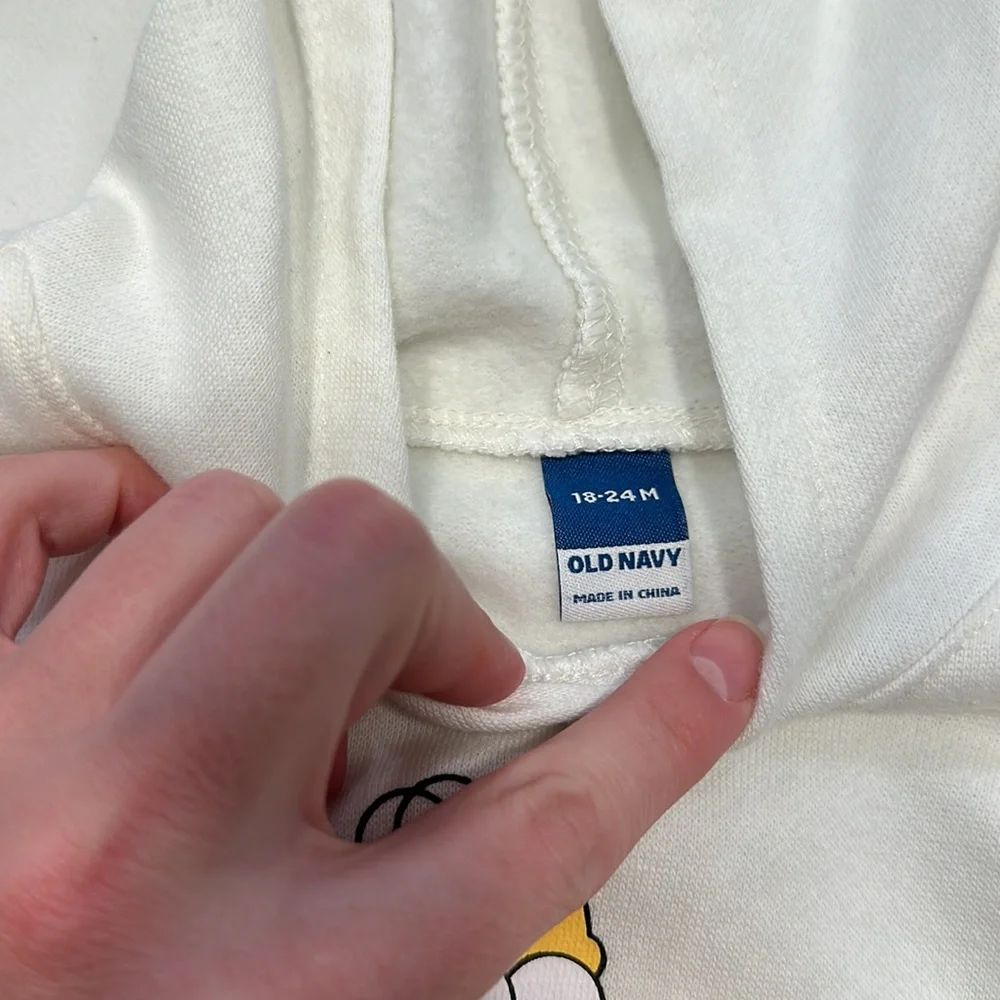 Old Navy The Simpsons cotton hoodie white size 18-24 months 💛
